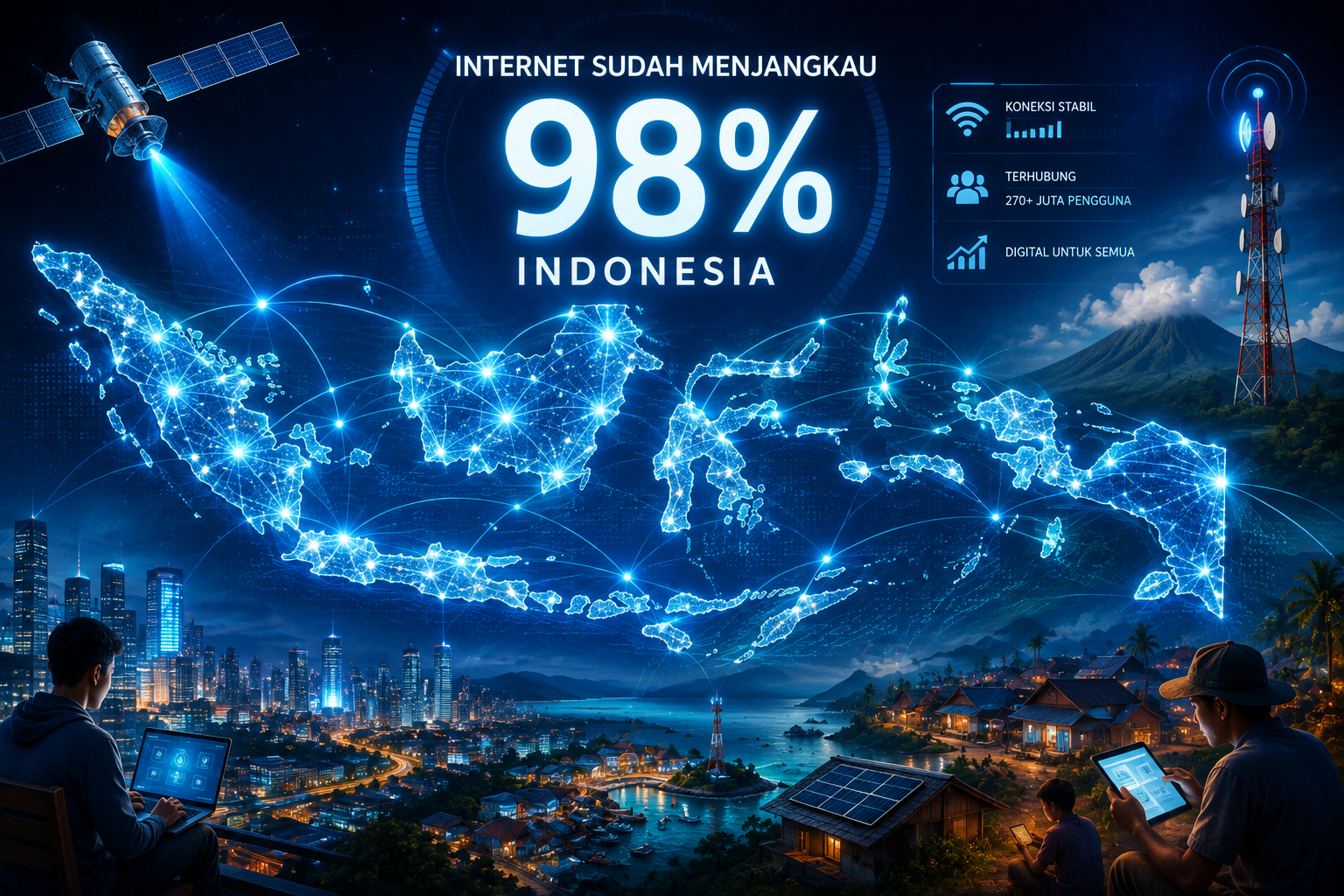 INTERNET SUDAH MENJANGKAU 98% INDONESIA