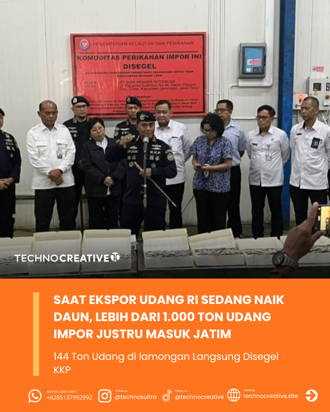 Saat Ekspor Udang RI Sedang Naik Daun, Lebih dari 1.000 Ton Udang Impor Justru Masuk Jatim: 144 Ton di Lamongan Langsung Disegel KKP