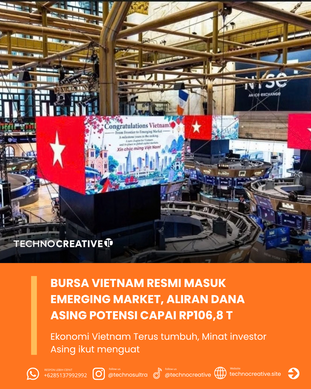 Bursa Vietnam Resmi Naik Kelas ke Emerging Market, Potensi Aliran Dana Asing Tembus Rp106,8 Triliun