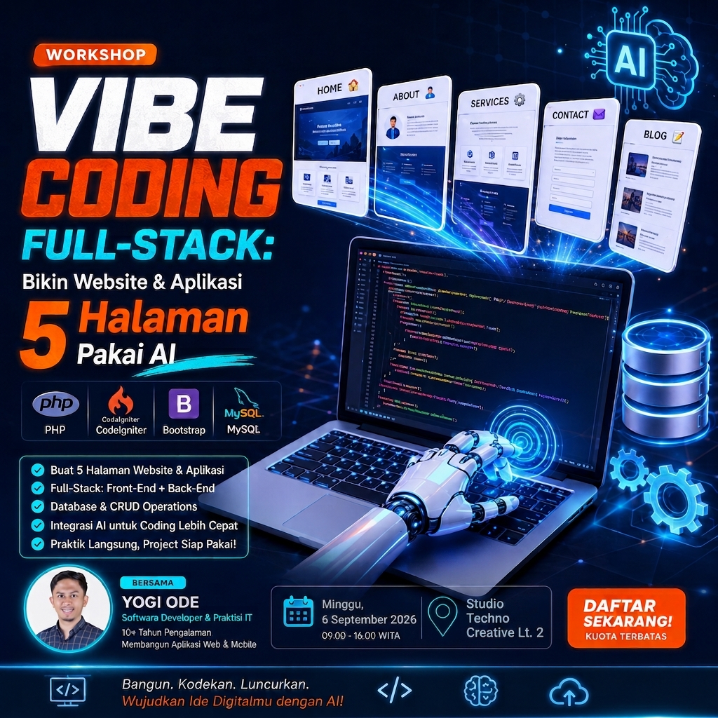 VIBE CODING FULL-STACK Bikin Website & Aplikasi 5 Halaman Pakai AI